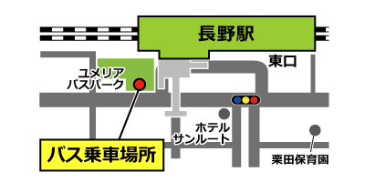 長野駅東口ユメリアバスパークの地図