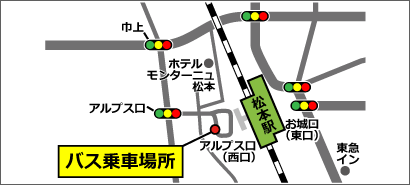 松本駅アルプス口の地図