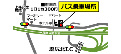 トラビス塩尻北ＩＣの地図